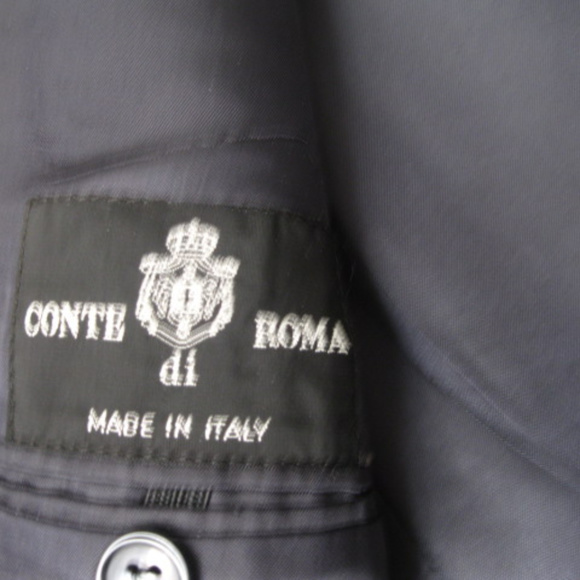 Conti di Roma Hand Painted Black Wool Blazer 10-12 - Picture 3 of 8